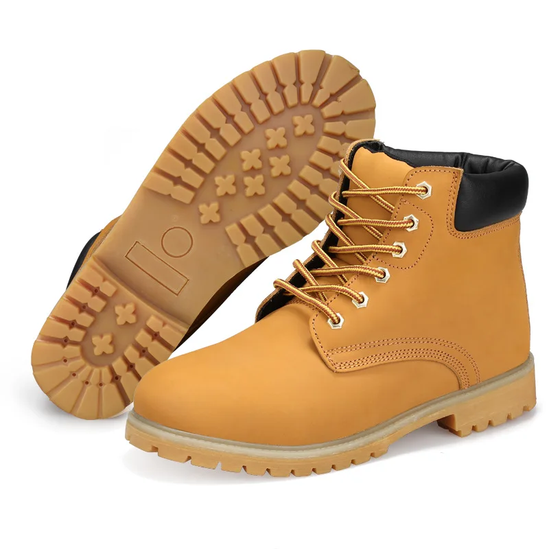 

Factory Wholesale Anti-smashing Puncture Steel Head High-top Waterproof Comfortable Soft Bottom Deodorant PU Rubber Yellow Yili