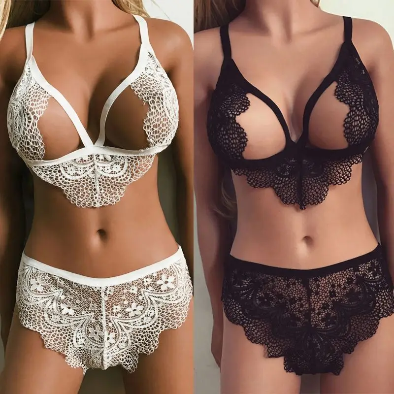 

Wholesale Women's Bodysuits Transparent Transparent Mesh Lace Cup Tie Intimate Apparel Sexy Lingerie