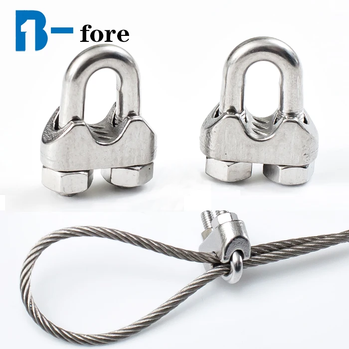 
High corrosion resistanc 304 stainless steel /M2 M3 M4 M5 M6 M8M10 M12/ stainless steel wire rope clip clamp wire rope clamping 