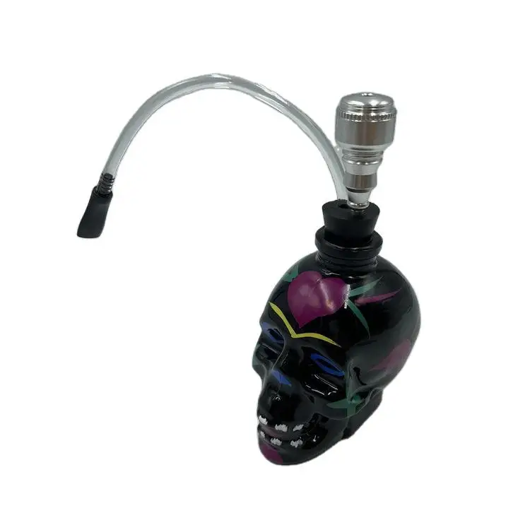 

Multicolor glass skull smoking pipe with accessories smoking pipe SK5002