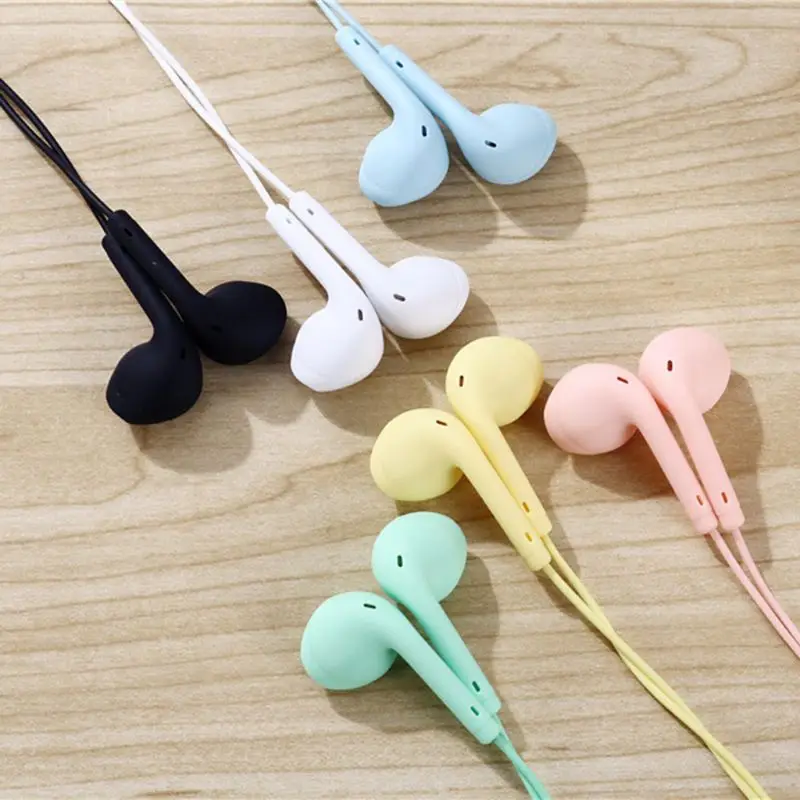 

3.5mm Headphone Jack In-Ear Hands Free Super Bass Portable Sport Earphone Wired With Built-in Microphone for girl women, Multicolors options