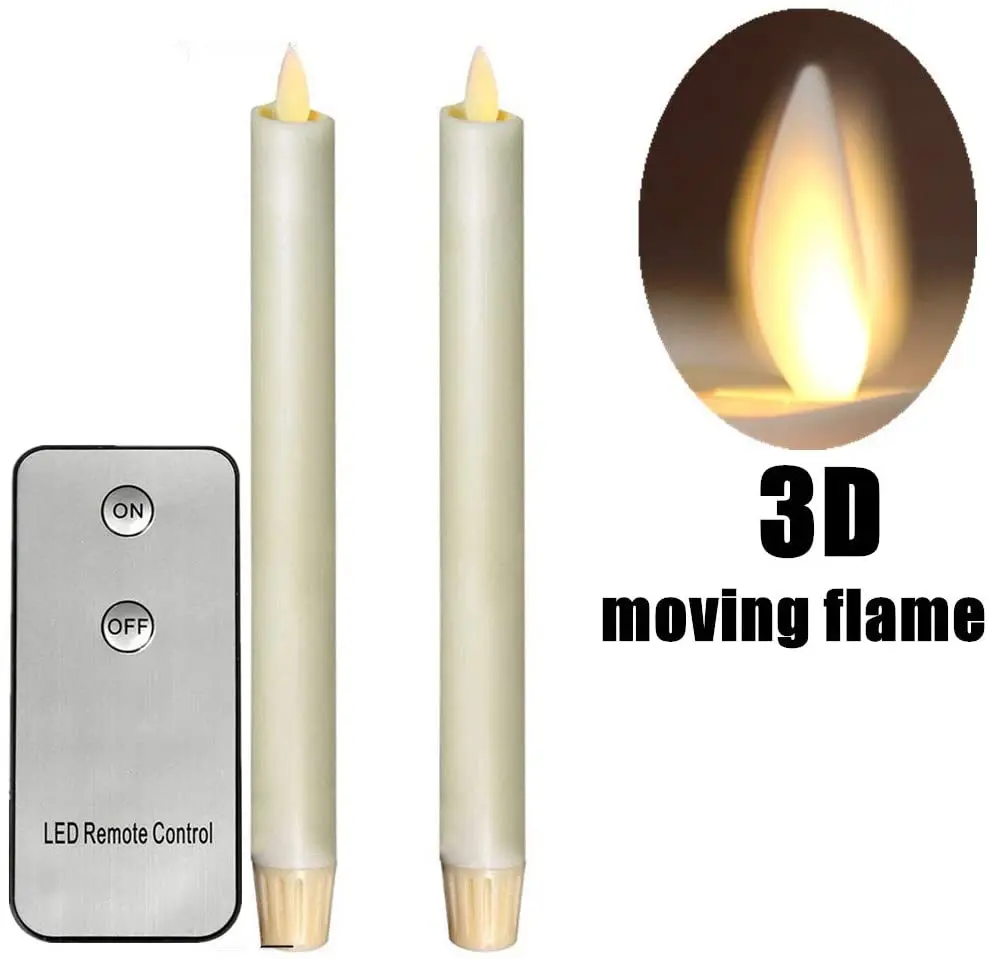 New Arrival Battery LED Pillar Candle Christmas LED Candles Remote Control Moving Flame Paraffin New LED Candle