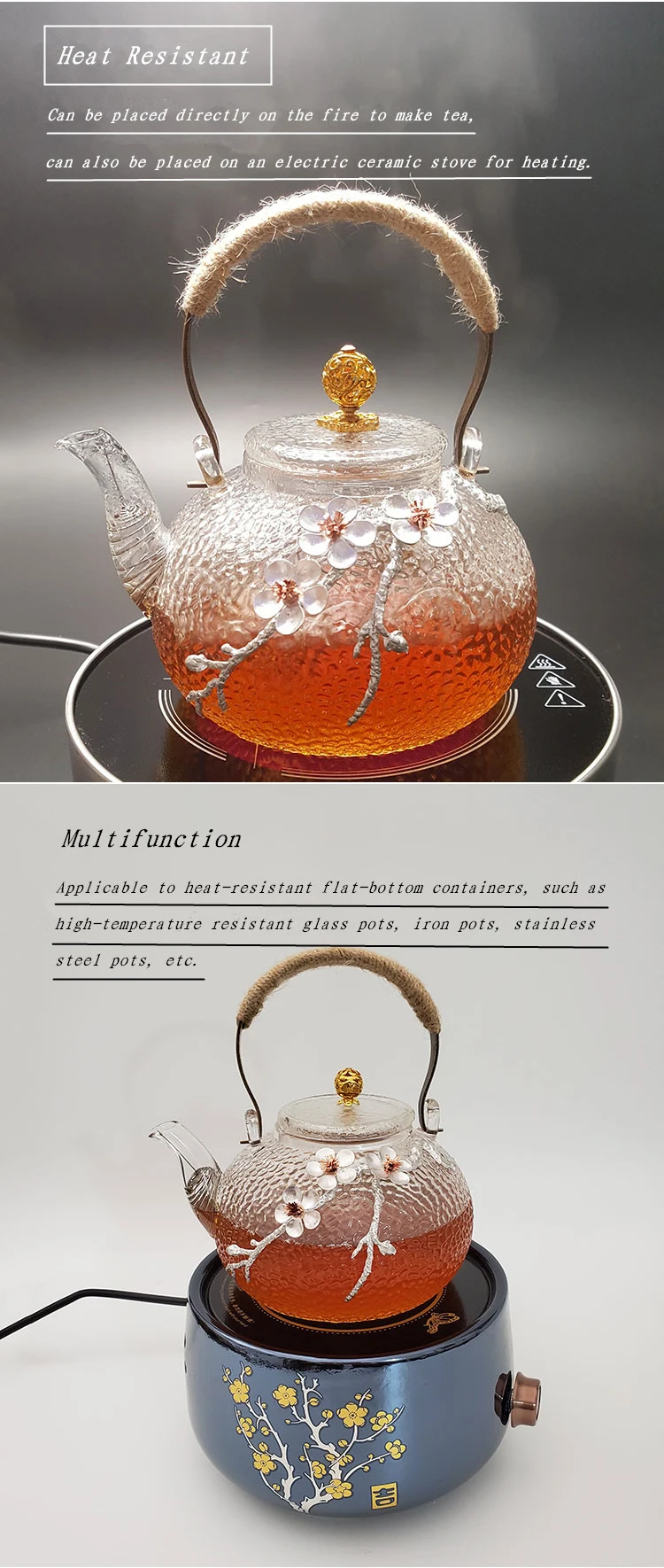 Glass Tea Set Clear Teapot With Heater And Tea Cup Fair Cup Can