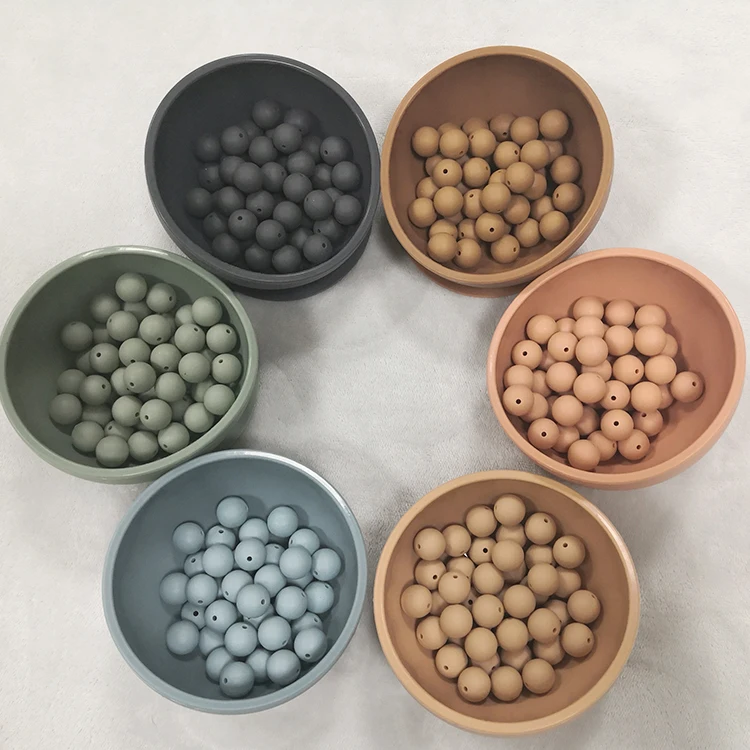 

Eco Friendly  Food Grade Baby Round Shape Silicone Teething Beads