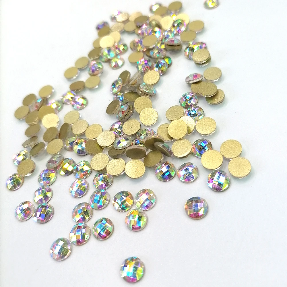 

Cheap good quality decoration glass flatback round ab rhinstone for nails, Ab/other color