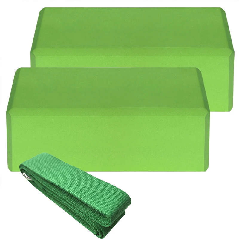 

Yoga Blocks and Strap Set Multi Color High Density Bricks, Customized color