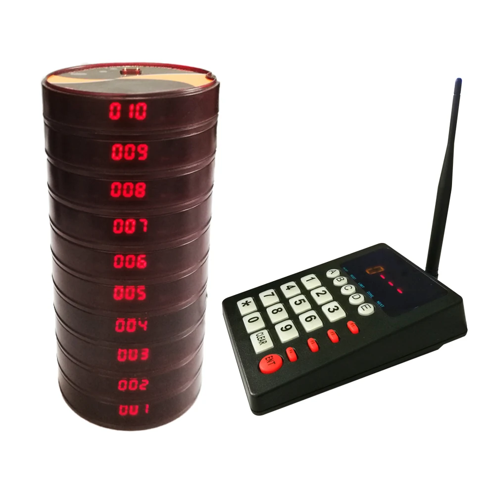 

Restaurant Pagers 433.92MHz Coaster Pagers Wireless Guest Waiter Queuing System