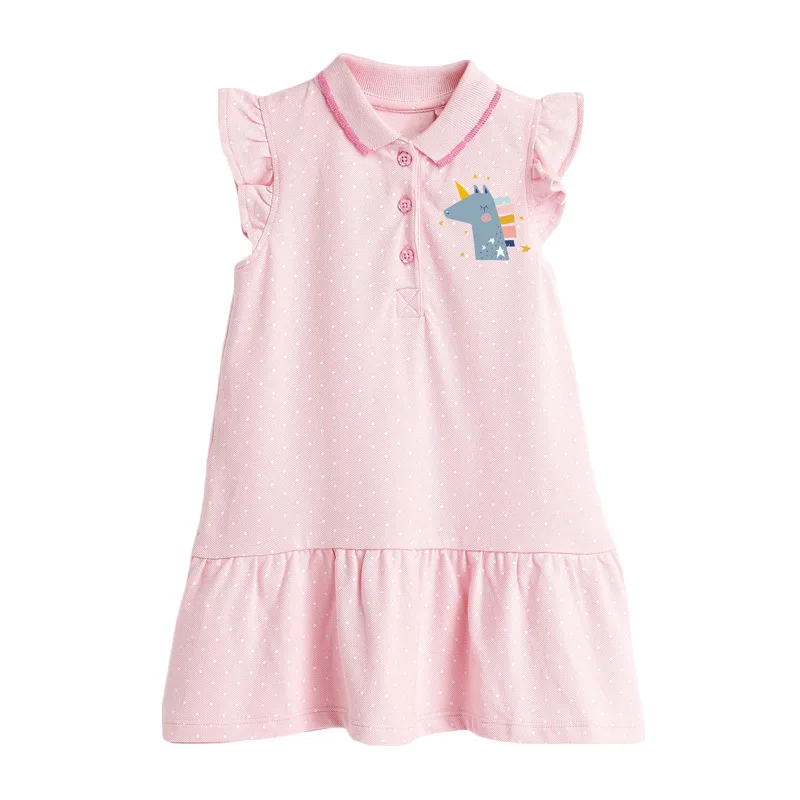 

Children clothing dresses girls dots printed unicon Kids Clothing Daily drapped dresses, Solid color with dots printed