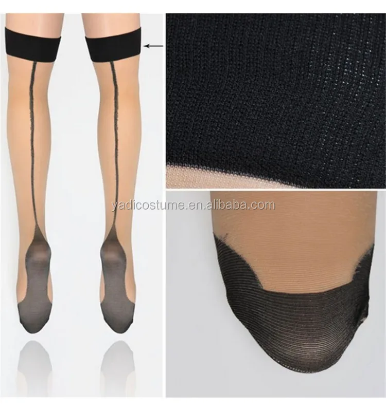 Female Sexy Back Seam Stockings Cuban Heel Stockings Female Sheer Nylon