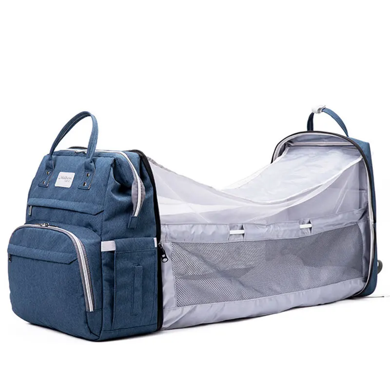 

Custom High quality Multifunctional mummy travel baby bed bag with mosquito net Diaper Bags with bassinet