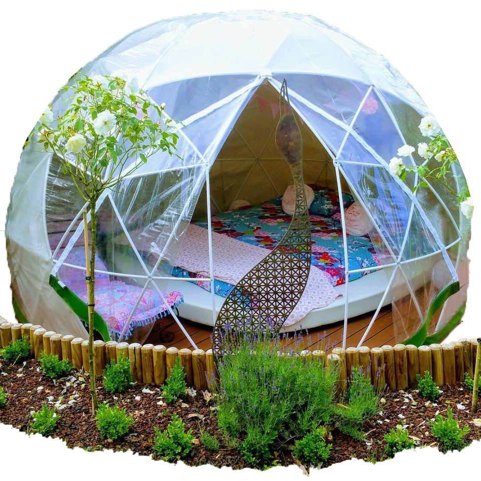 

4M geodesic dome tents glamping tiny transparent dome house garden dome flower srounded