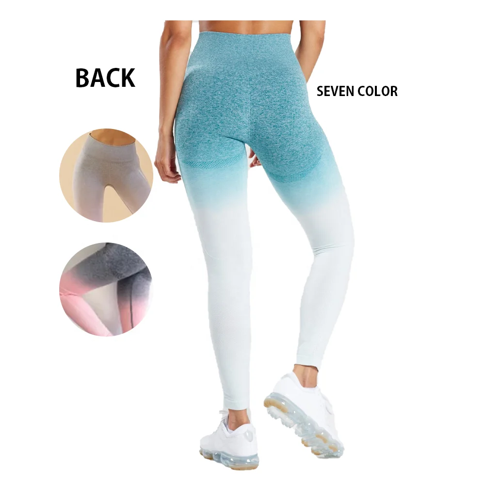 

Sports pants yoga high waist legging womens scrunch butt ombre seamless gym leggings