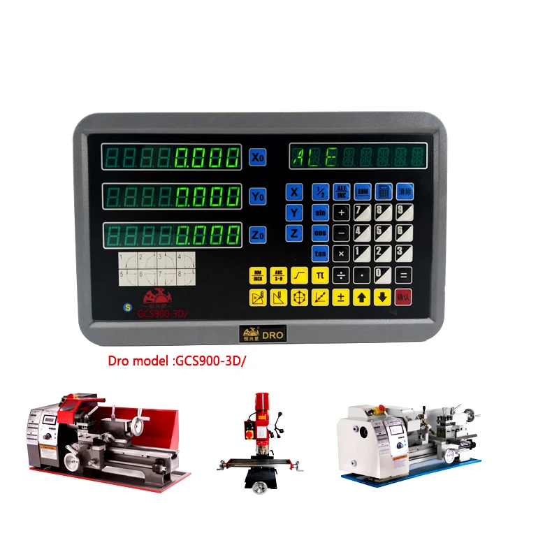 

LED Multi-Function 3 Axis Digital Readout For Lathe Milling Machine And 1u Linear Scale Dro