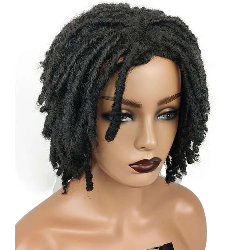 Soft Synthetic Wigs Bouncy Curl Short Wig With Bangs Dreadlock 