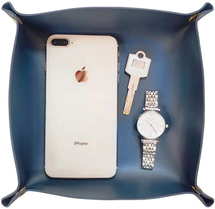 

HUAYI leather tray organizer ring tray big leather jewelry leather tray sets
