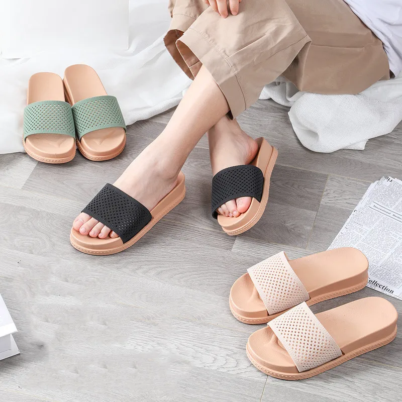 

New design fashion women slides beach walking sandals for women anti-slip water-proof women slippers, Black, green and beige