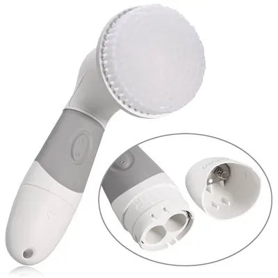 

Anti-Aging Waterproof Facial Body Cleansing Spin Brush Set with 9 Exfoliating Brush 4 in 1 Heads, Grey, orange, green