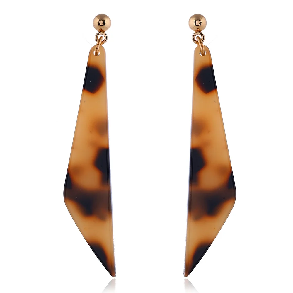 

Acrylic Drop for Women Fashion Geometric Leopard Dangle Resin Earrings Female Jewelry