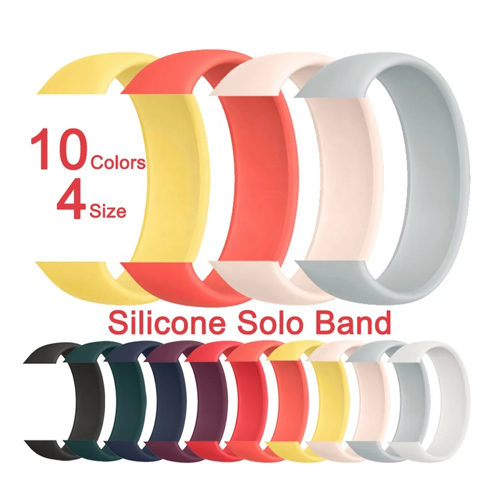 

Tschick Soft Silicone Solo Loop Band for Apple Watch 6 SE/5/4/3 Watchband 40 44mm Replace Bracelet Strap 44mm for iWatch 6 Band, Multi-color optional or customized