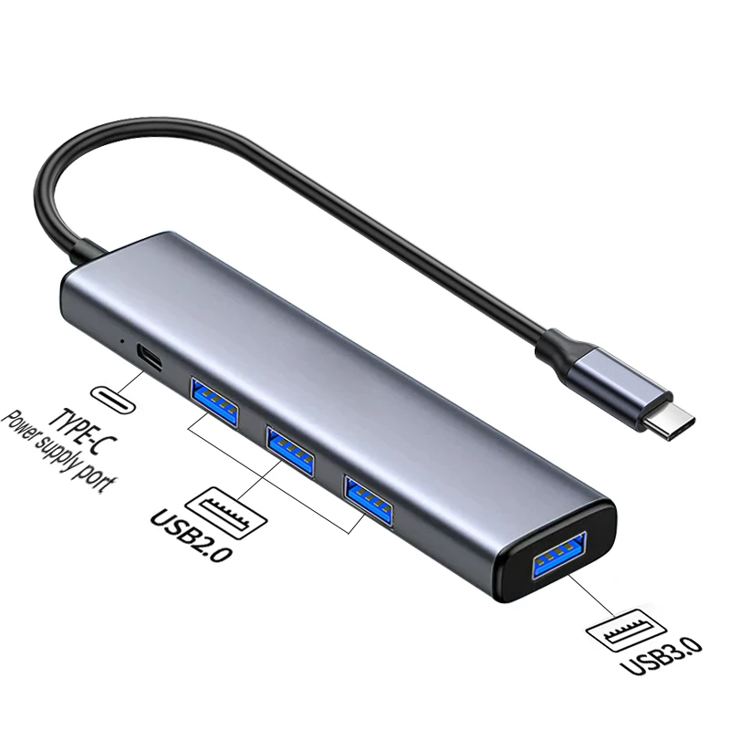 

Type-c 5 integrated hub PD fast charging USB 3.0 expansion dock SD/TF card reader HUB extension cable