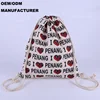 Custom Promotion Full Print Cotton Drawstring Bag Pattern