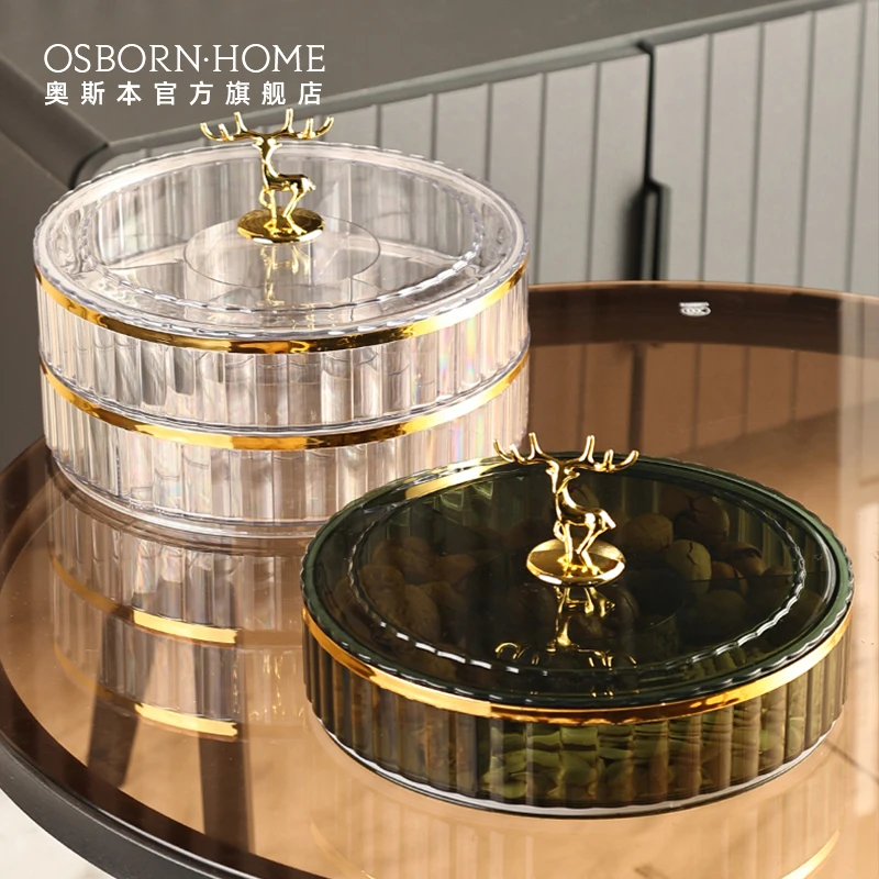 

OSBORN 2022 new plastic acrylic Storage Box dry fruit plate decoration dishes & plates with lid, Picture