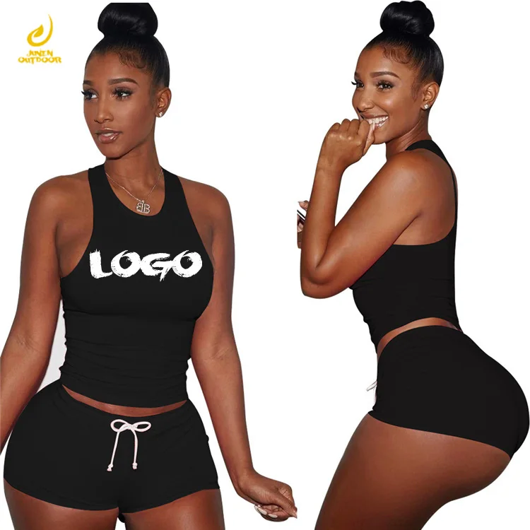 

summer two piece outfits for women two piece short set designer joggers two piece short set Custom LOGO, Customized color