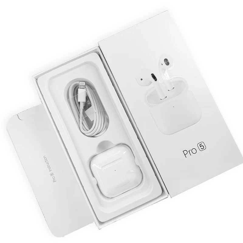 

Super Mini BT 5.0 TWS Air Pro 5 Pro5 TWS Wireless Earphone Rename GPS Earbuds Hearing Aids, White