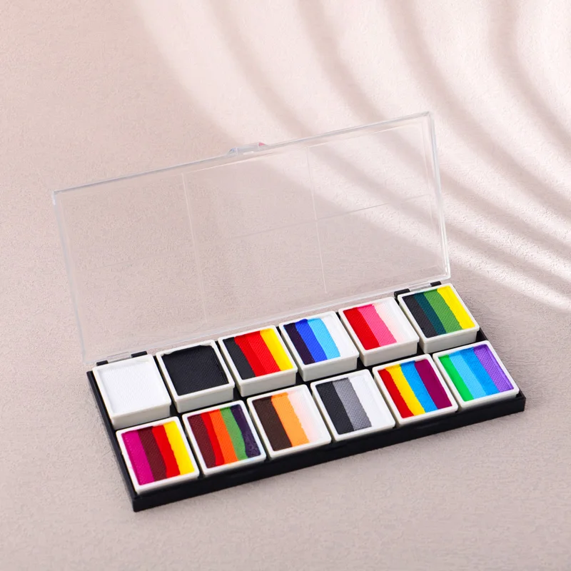 

S01r Body Paint Palette Party Makeup Mix Color Water active professional rainbow split cake face paint kit