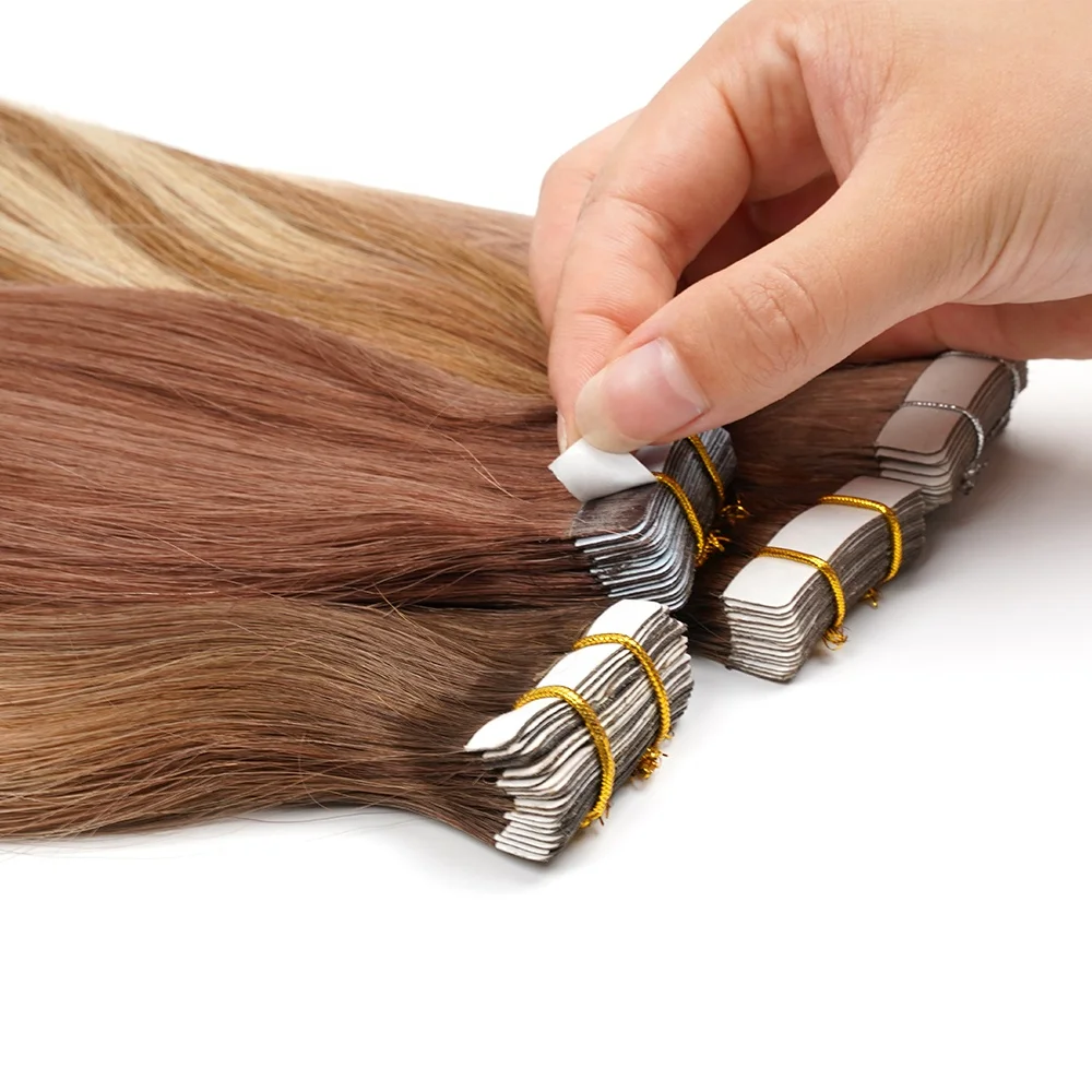 

Wholesale Double Drawn Colored Indian Remy 100% Human Hair ExtensionTape