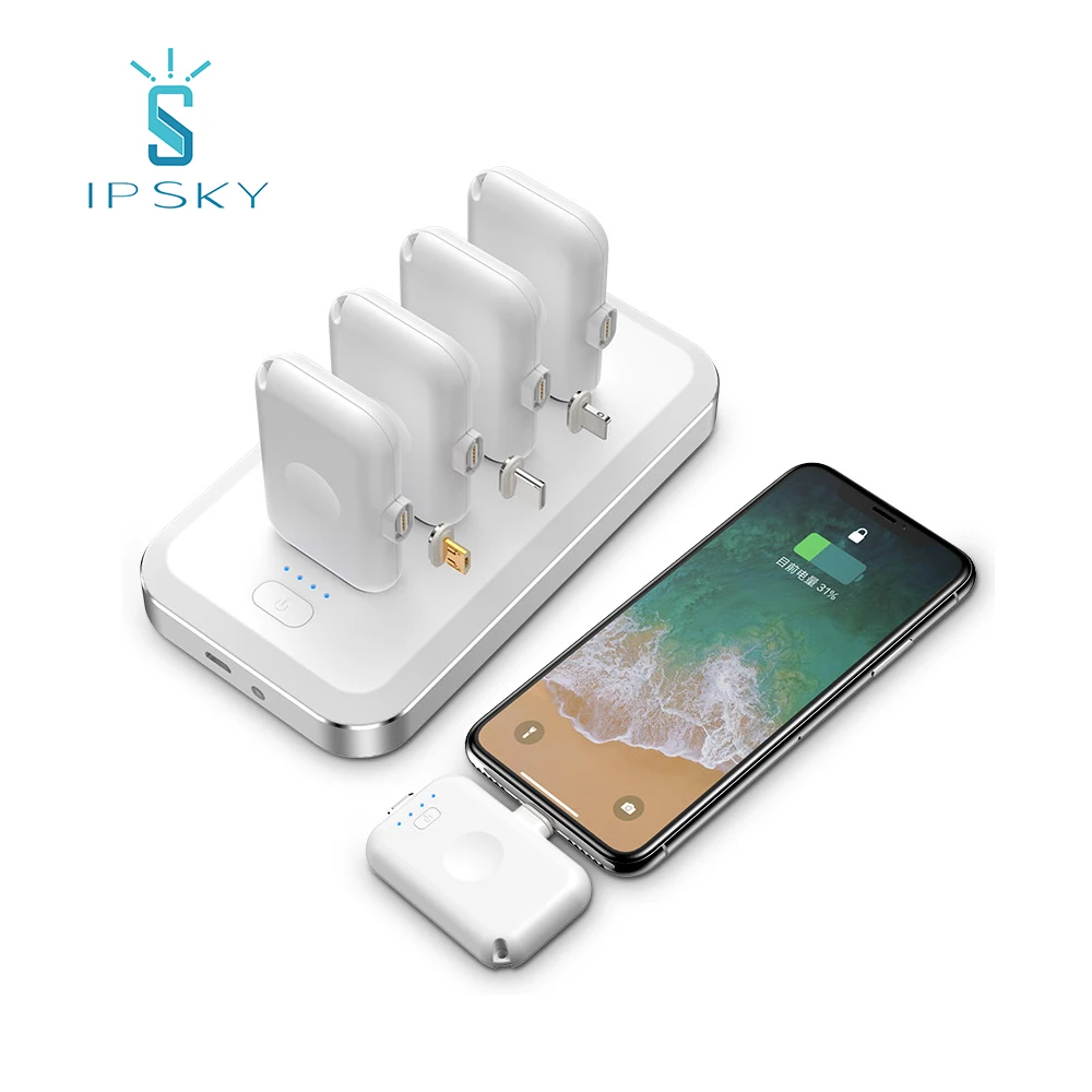 

Wholesale IPSKY mobile phone travelling Portable magnetic qi wireless charger finger power bank 4 in 1 small mini powerbank