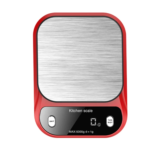 

Excellent Performance Electronic Digital Talking Kitchen Scale Household Scales with Scale Tray Digital Display Rectangle, Gray,red and white ,yellow