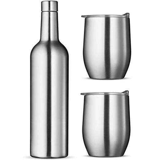 

Stainless Steel Wine Bottle, 25-ounce Insulated Wine Server Bottle For Wine Tumblers, Stocked color, customized color