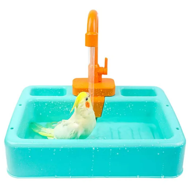 

Bird Bathtub Parrot Shower Box Bathing Tub Container Cage Accessory for Small Medium Parakeet Cleaning Supplies