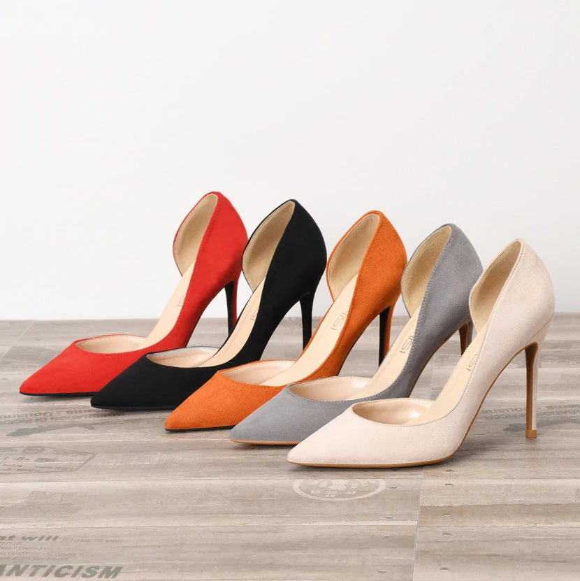 

Orange Beige Plus Size 45 46 OEM Women Pumps High Heeled Shoes Fashion Unique Design Block Heels Ladies Pump Stiletto Thin Heel