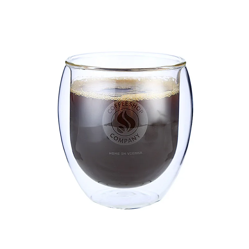 

high borosilicate heat-resistant glass double wall coffee cup reusable mug for water