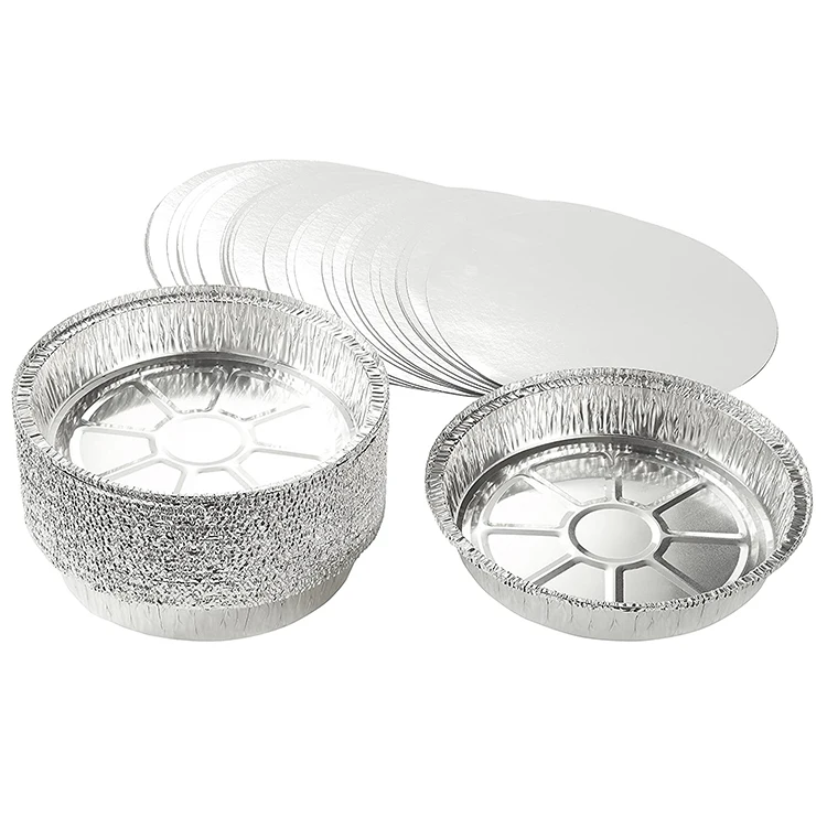 7 Inch Disposable Take Away Foil Aluminum Plate Food Container Pizza Pan Tray