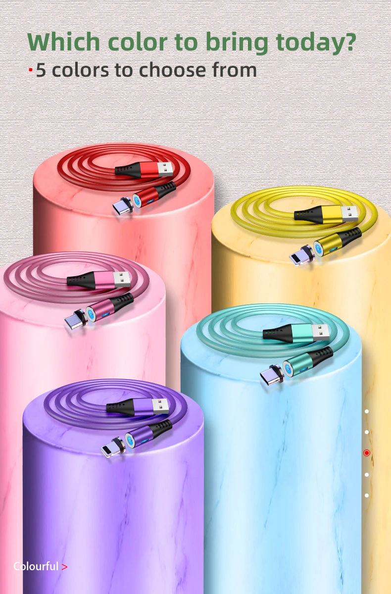 1M LED Magnetic Cable & Micro USB Cable & USB Type C Cable Type-C Magnet Charger Cable for iPhone Xs Max - ANKUX.COM
