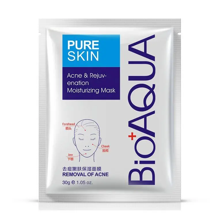 

BIOAQUA Acne Treatment Effective Removal Acne Moisture Nourishing Oil Control Face Mask Sheet, Whte