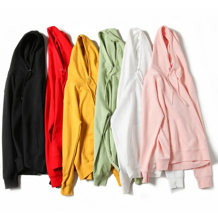 High quality blank solid 9 colors sport casual long sleeve pullover hoodie