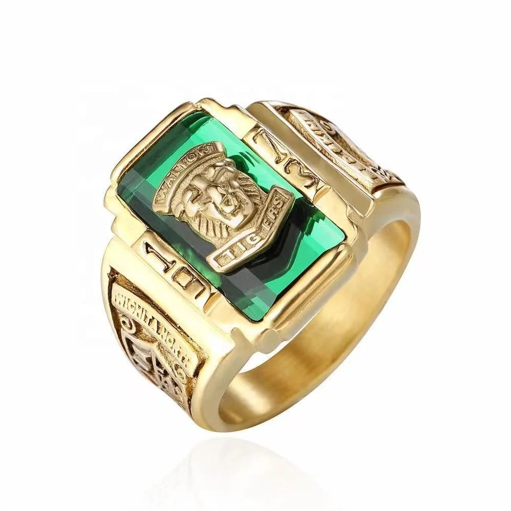 

Men rings 1973 Walton tiger head Navy stainless steel men's personalized retro ring
