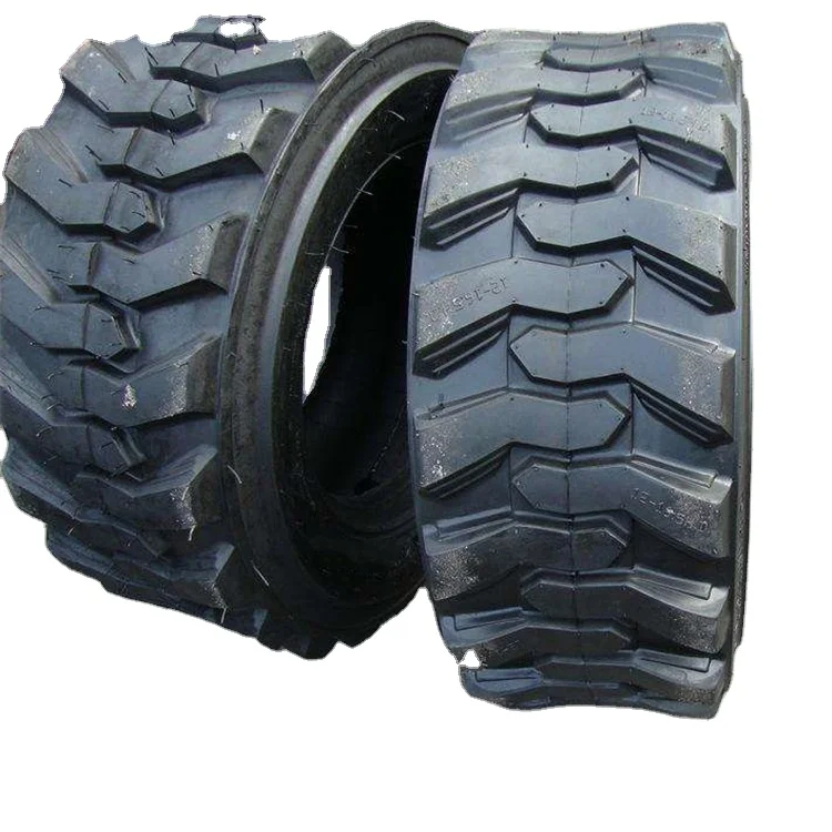 

Heavy Duty Puncture Proof Maintenance Free Skid Steer Solid Tires for Loader Applications, Black
