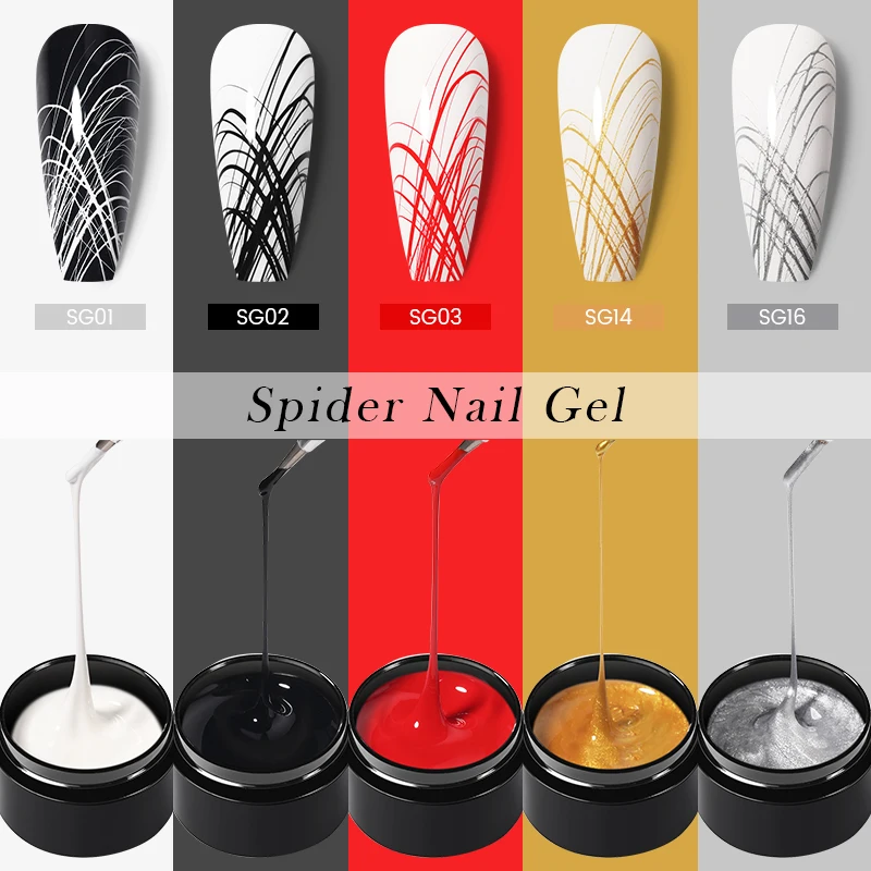 

BORN PRETTY wholesale salon supplier soak off uv led painting 5ml nail drawing gel spider gel custom logo