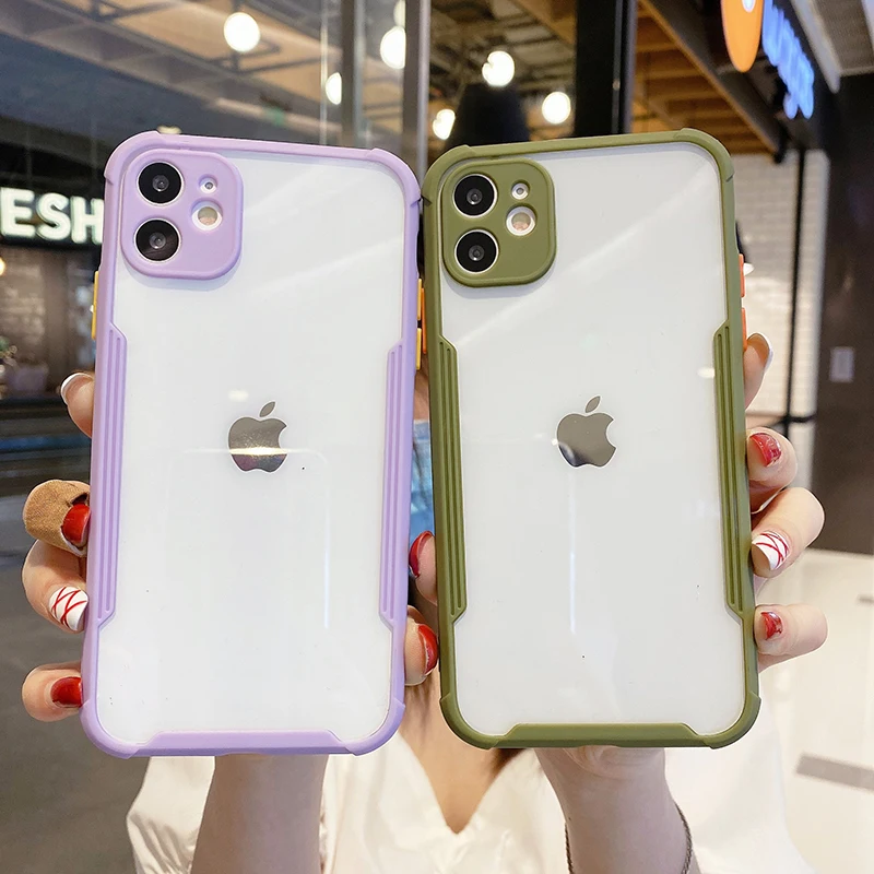 

Fashionable Colorful Frame Transparent Phone Case for iPhone 12 Pro Max 11 XS XR