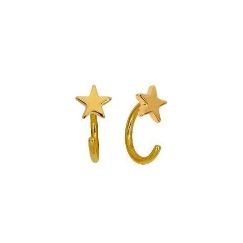 

Minimalist Dainty Little Star Moon Huggie Hoop Earrings Gold 925 Sterling Silver Earring For Women Jewelry