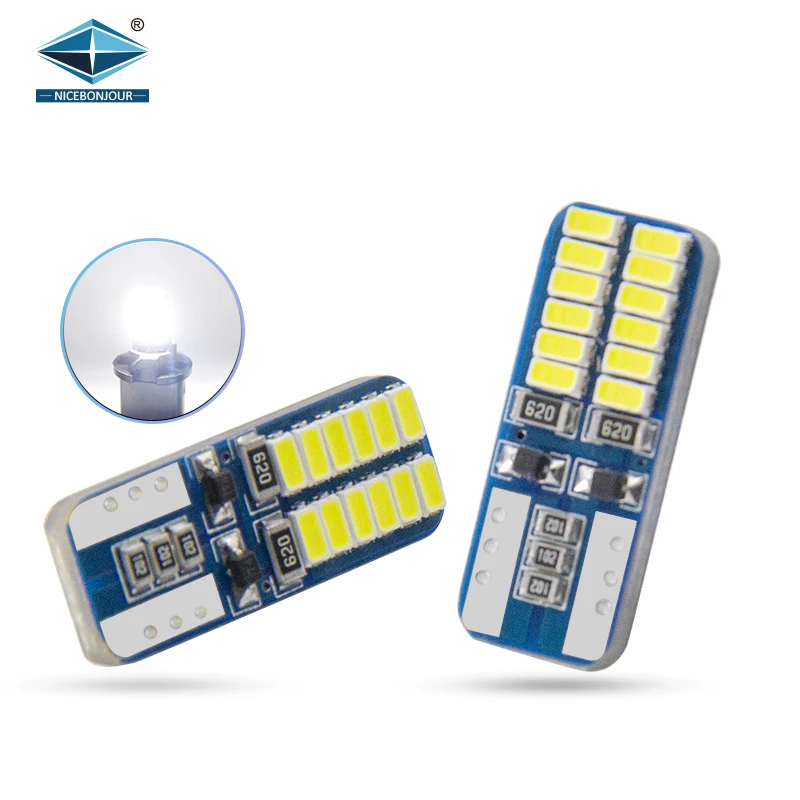 

Factory Hot T10 3014 chip SMD W5W canbus 194 LED 168 T10 LED Canbus free Car Bulbs light for vehicles