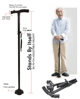

Twin Grip Cane two 2-handled folding walking stick with light for old people