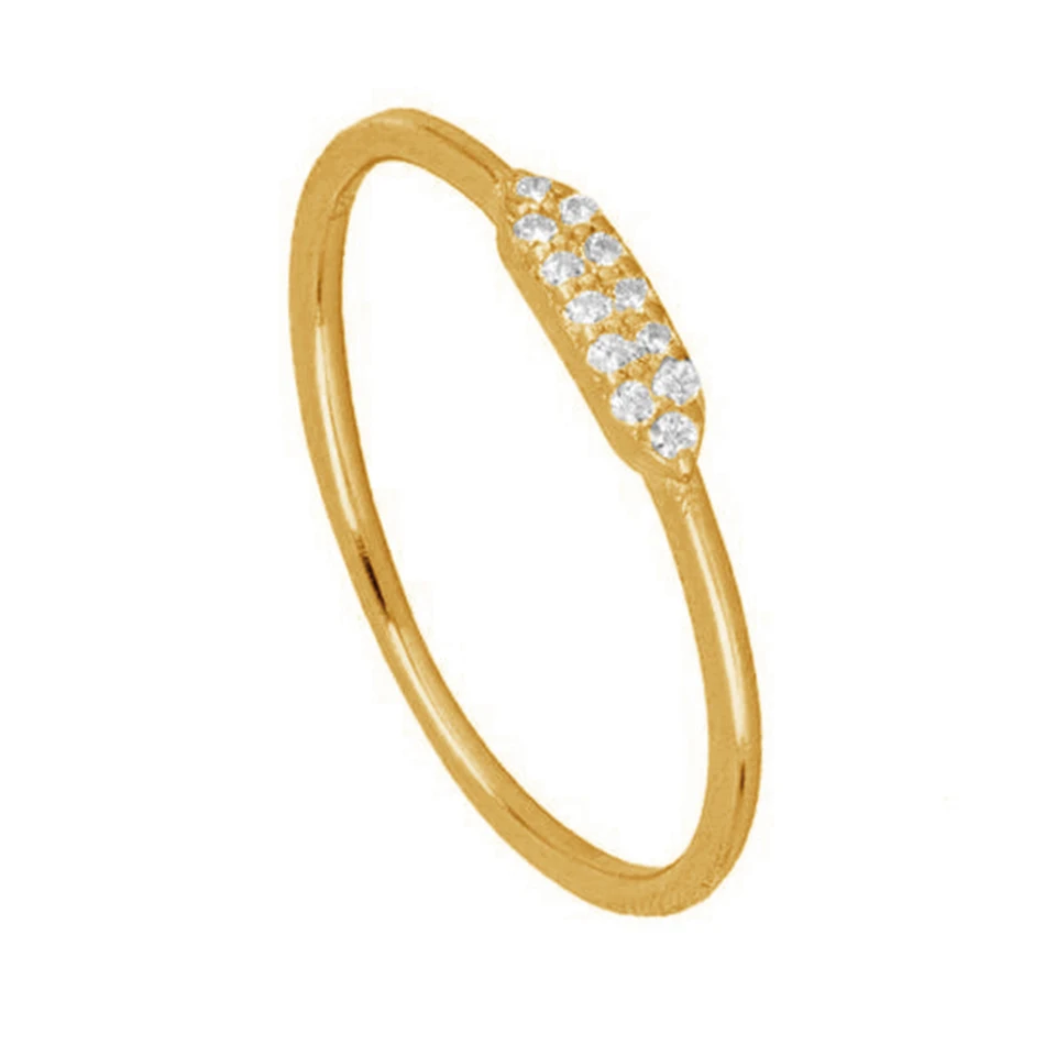 

latest fine jewelry 925 sterling silver ring 18k gold plated dainty classical cubic zircon eternity band ring
