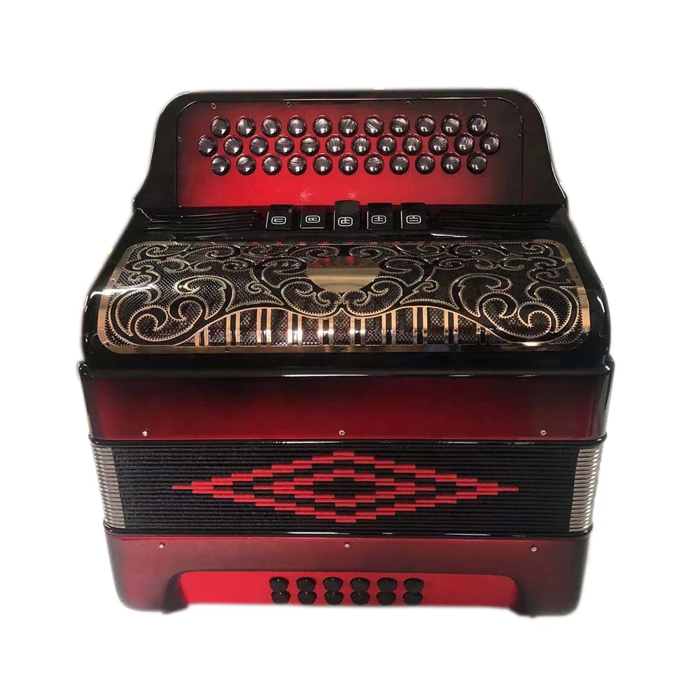 

34 Buttons 12 Bass 5 Registers Fashion Colors Student Accordion accordions Musical JB3412D, Red, black