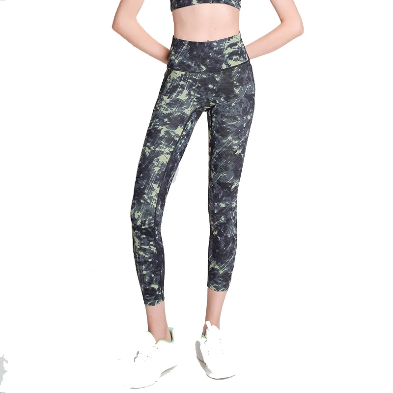 

2021 New Naked Sense Yoga Pants Famale High Waist Printed Camouflage Breathable Sports Tights Gym Leggings